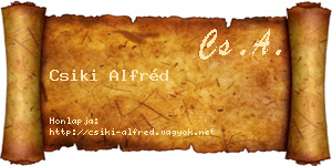 Csiki Alfréd névjegykártya